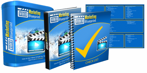 Video Marketing Blueprint digital course cover with PLR resell rights for lead generation