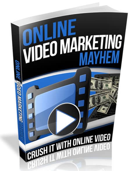 Video Marketing Mayhem ebook cover with PLR resell rights for online video marketing success