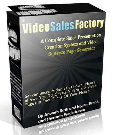 Video Sales Factory product screenshot showing sales video builder interface