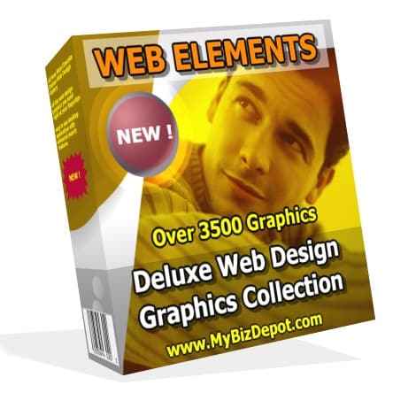 Web Elements Deluxe web design graphics desktop gallery PLR MRR bundle