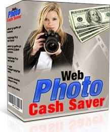 Web Photo Cash Saver software showing rotating image sequence for webmasters, digital download with resell rights