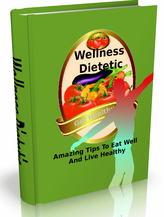 Wellness Dietetic digital book cover with nutrition and healthy lifestyle themes