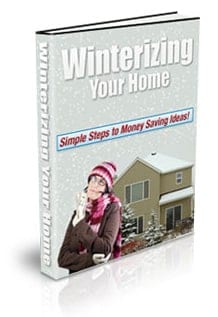 Winterizing Your Home digital PLR report cover showing energy-saving tips for reselling rights