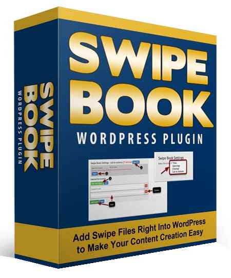 WP Swipe Book Plugin screenshot – swipe file plugin for WordPress with PLR MRR resell rights
