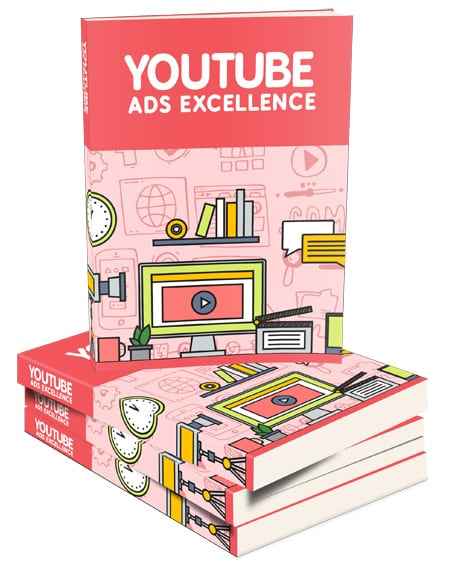 YouTube Ads Excellence guide showing video marketing and PLR resell rights for targeted traffic